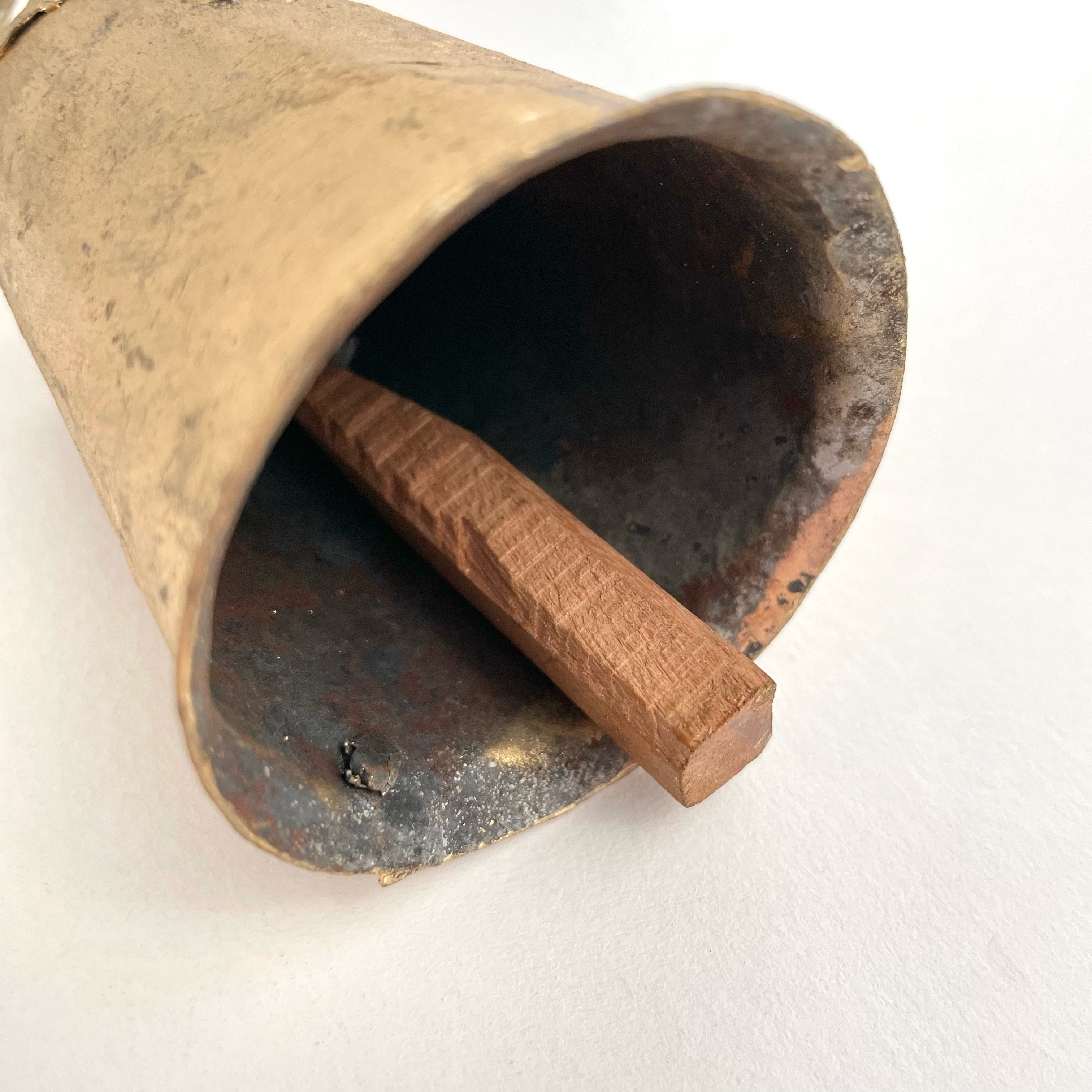 fort & field - Wholesale Bell - 4" flared mermaid brass finish bell wood striker jute hanger2