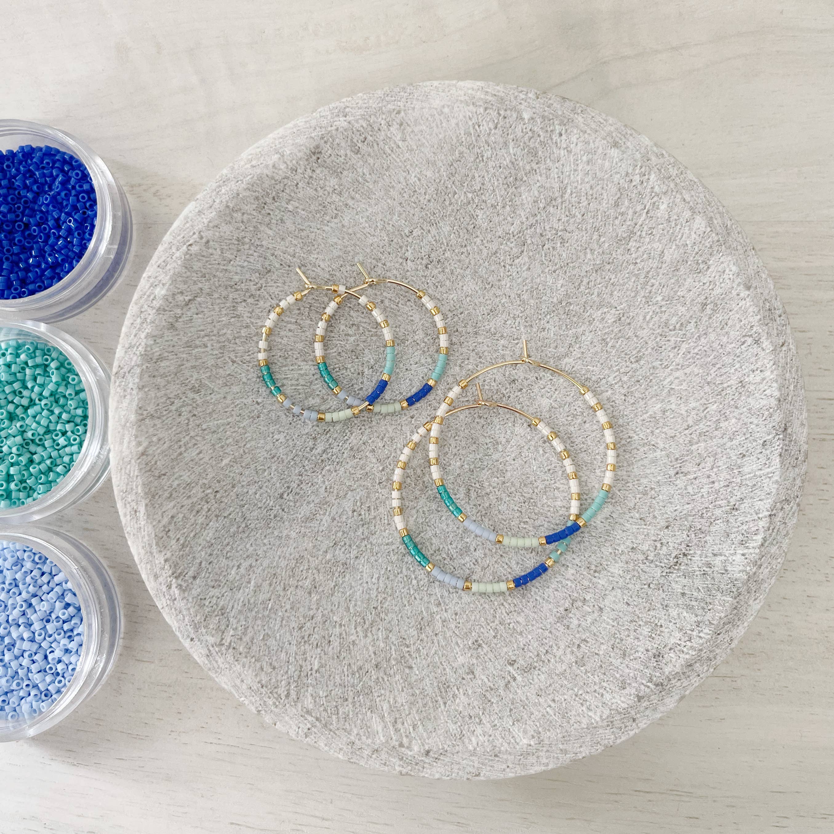 Girls Day Out by Amy Houston - Wholesale Hoop Earrings - Mykonos miyuki glass beaded hoop earrings 1