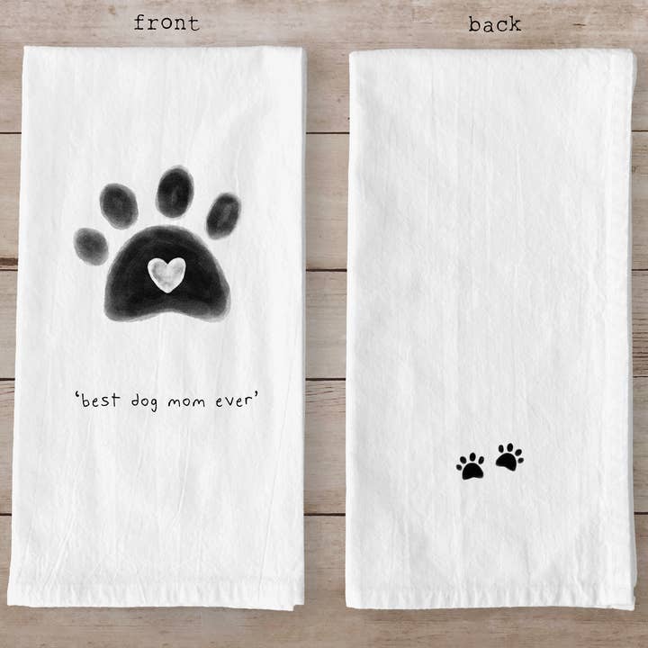 Best Dog Mom Ever Tea Towel – Pet Gift from Dog for wholesale by Susan Case Designs
