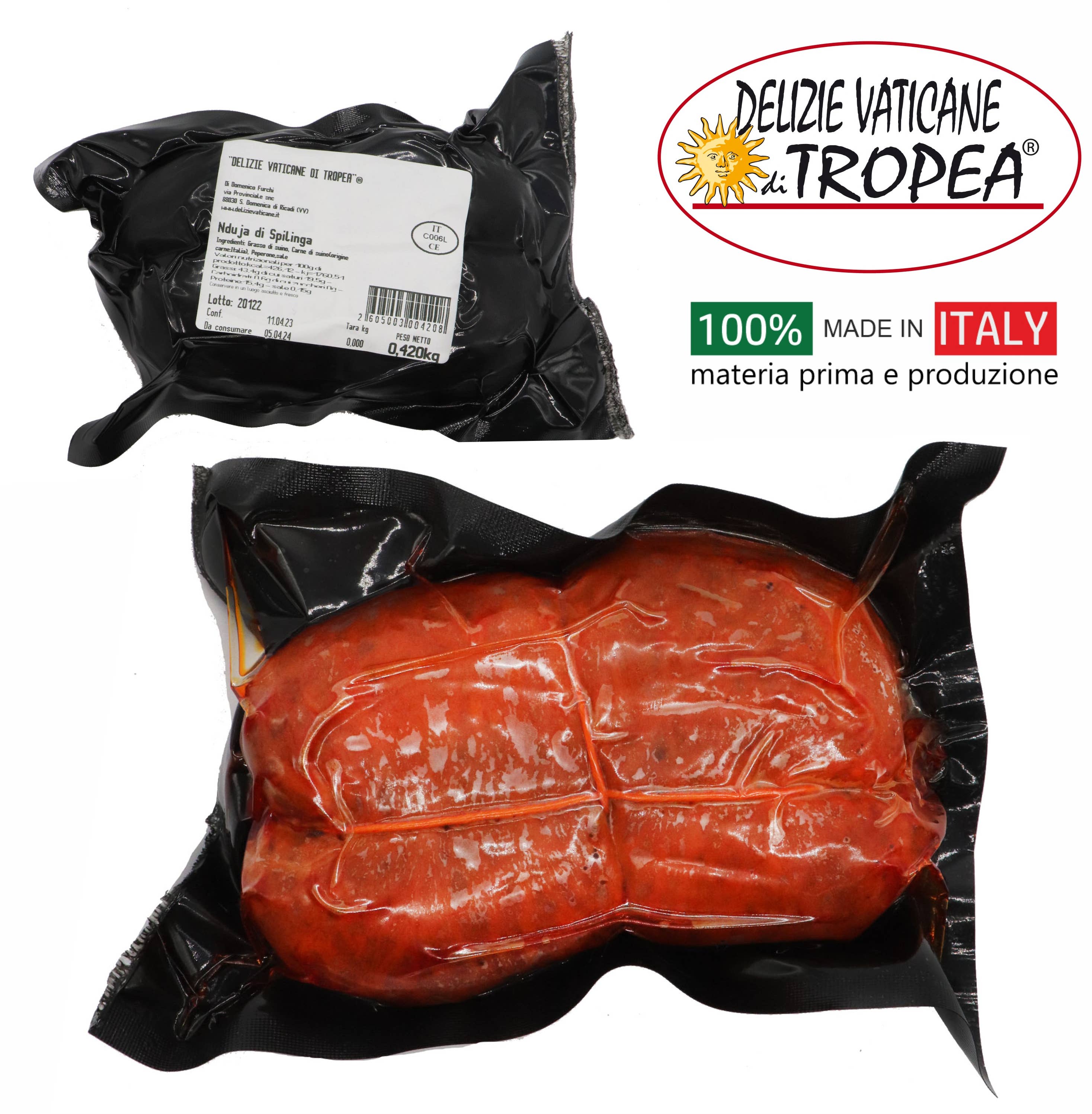 DELIZIE VATICANE DI TROPEA - Wholesale Salami - Nduja di Spilinga Budello - Vatican Delights of Tropea1