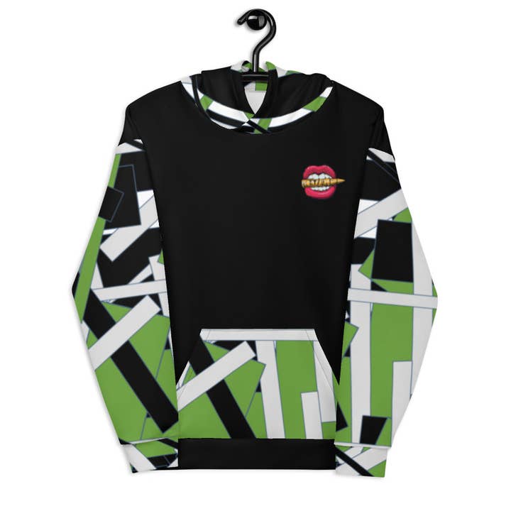 Grüner geometrischer Unisex-Kapuzenpullover für den Großhandel von STFU