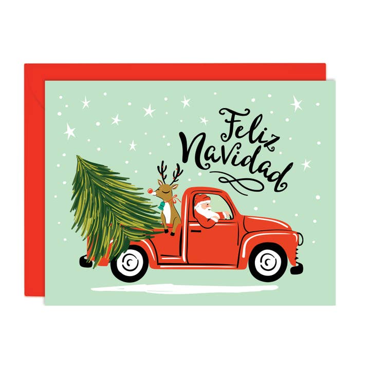 Lucy Loves Paper - Wholesale Christmas Card - Feliz Navidad - box set of 8 Christmas cards in Spanish