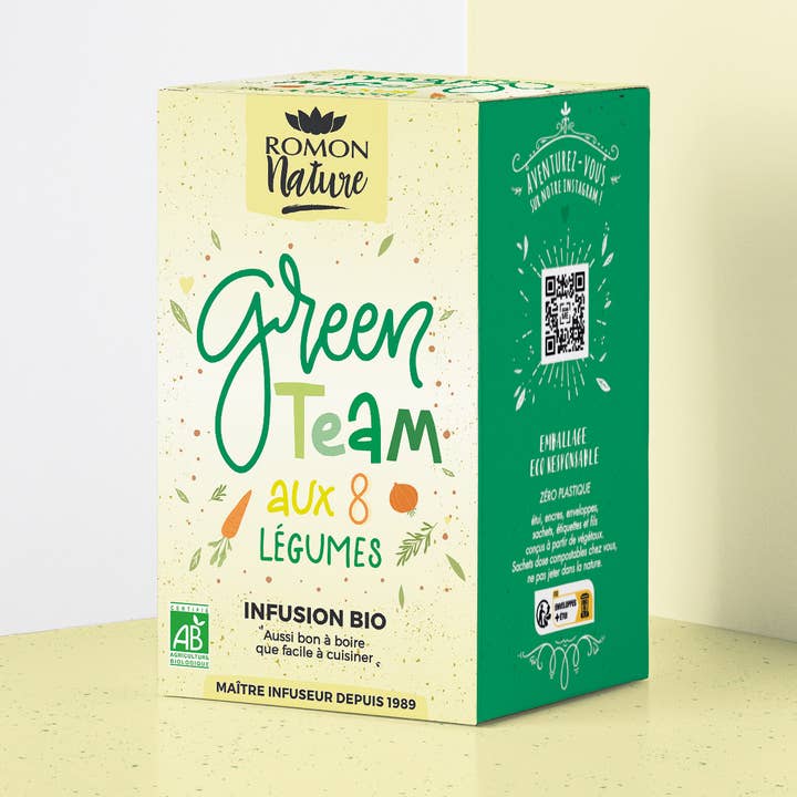Infusion Green team with 8 organic vegetables* for wholesale by PROVENCE D'ANTAN