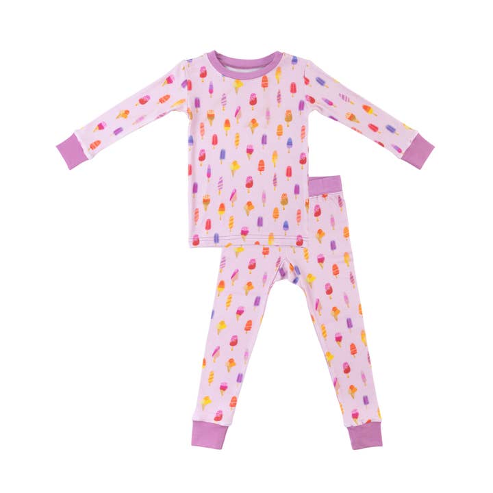 Toddler/Kids Bamboo Pajamas - Pink Popsicle for wholesale by Dreamland Baby