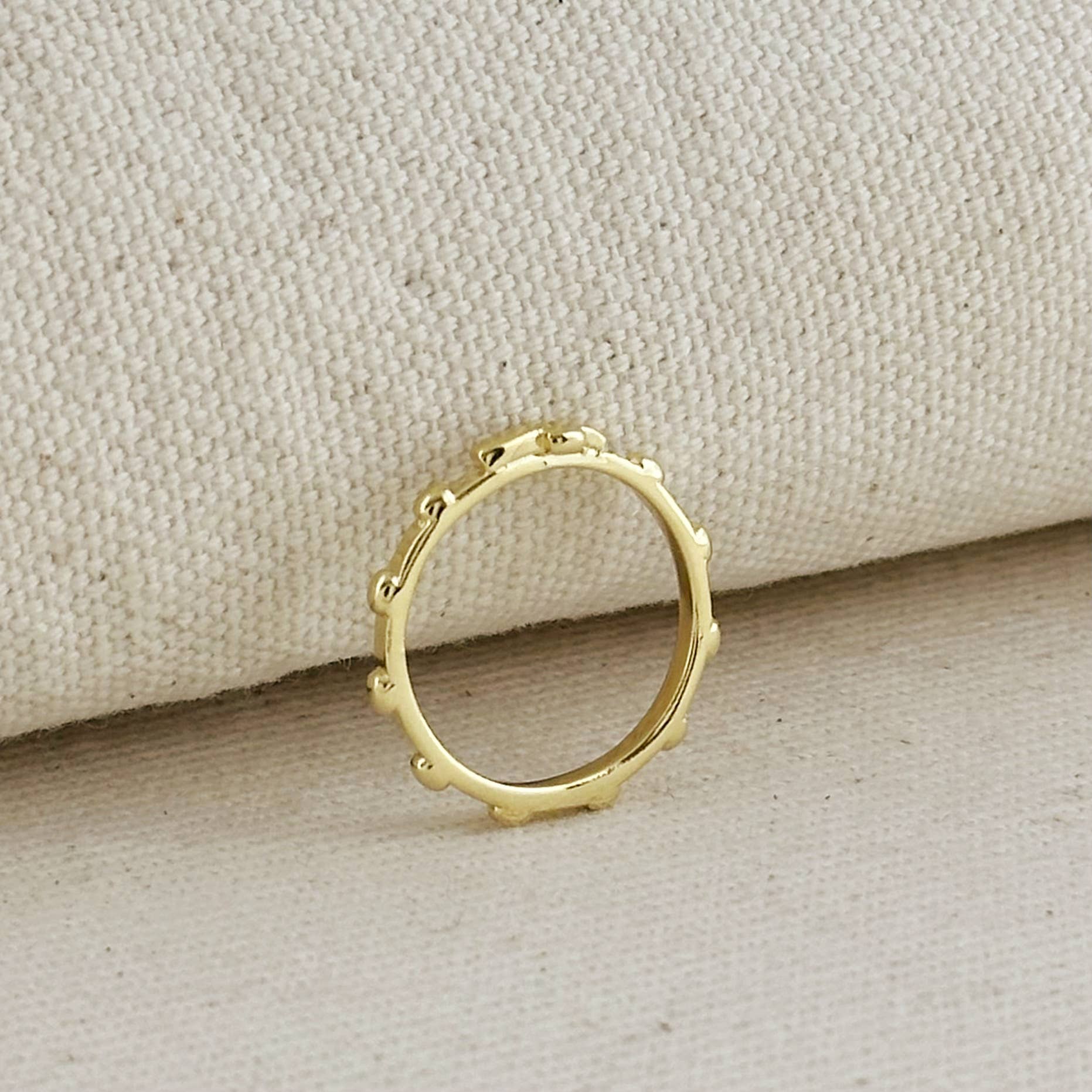 GoldFi - Wholesale Band/Stacked Ring - 18k Gold Filled Rosary Prayer Ring2