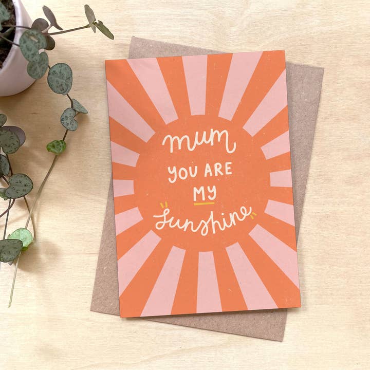 'My Sunshine' Recycled Coffee Cup Mother's Day Card for wholesale by Coffee Cup Cards