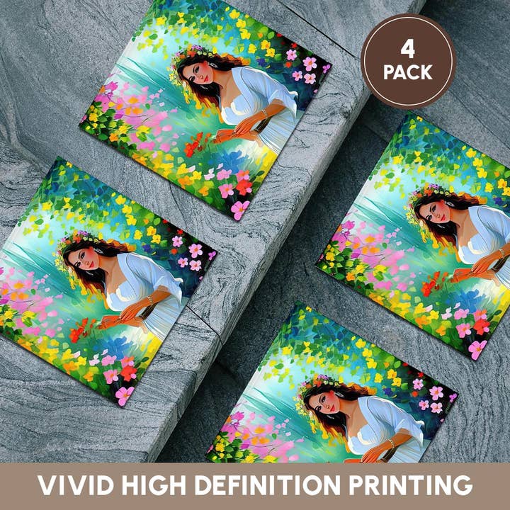 3dRose - Wholesale Coasters - 3dRose, Pretty Young Woman In The Garden With A Book In Her Hands Gift, Coaster5