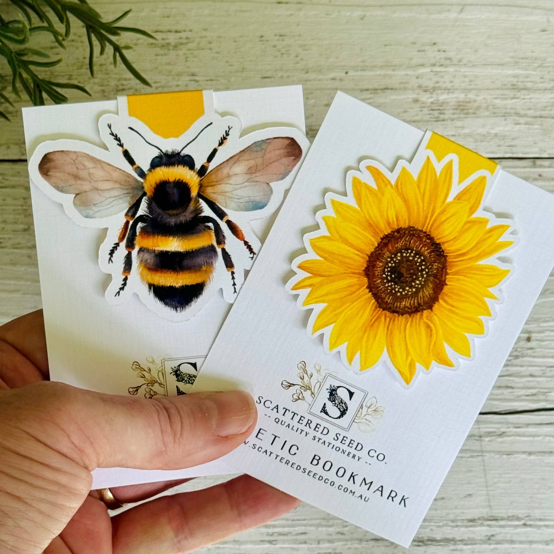Scattered Seed Co - Wholesale Bookmark - Sunflower and Bee & Honey MAGNETIC BOOKMARKS8