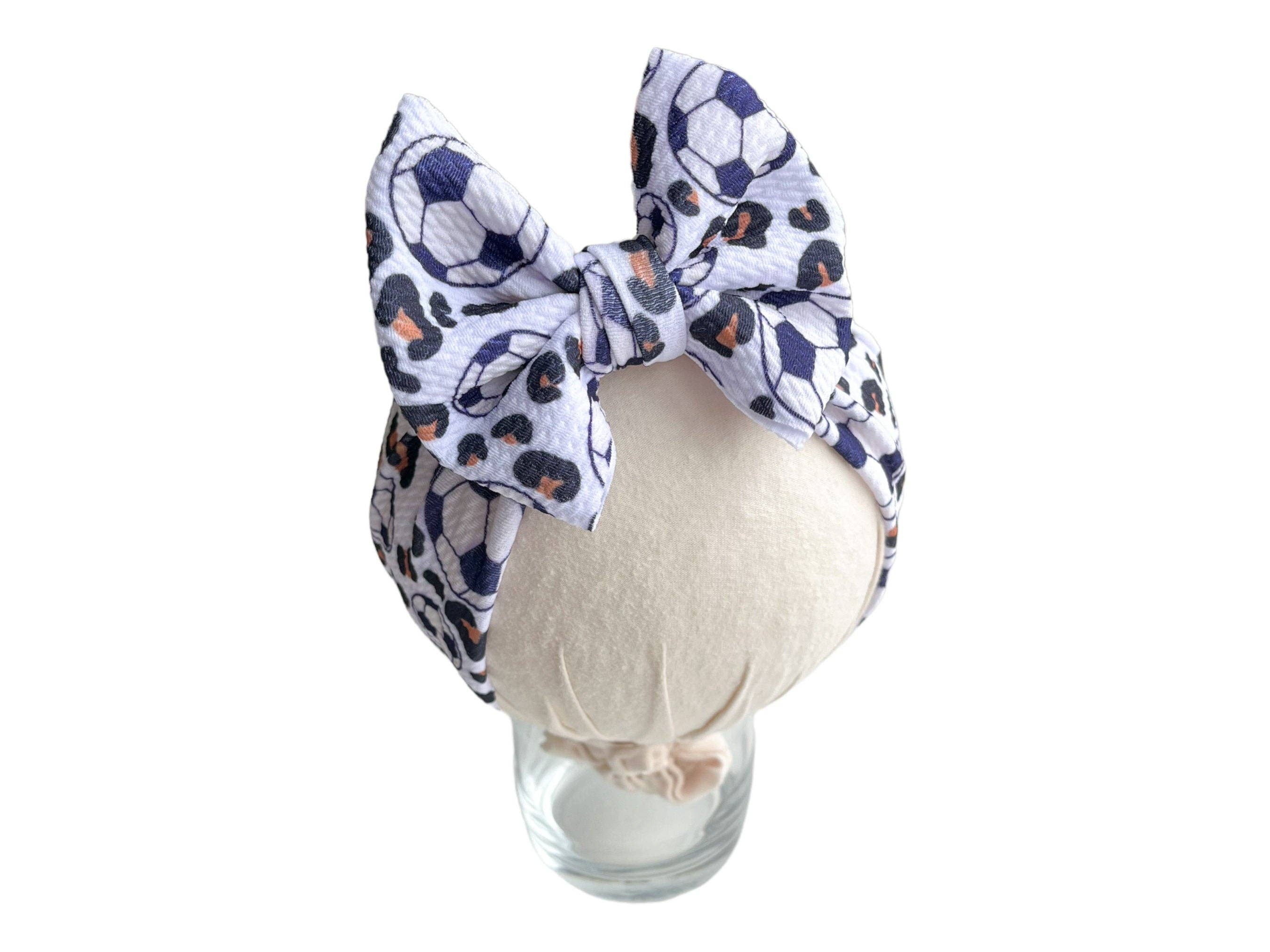 Tiny toes Baby Co - Wholesale Fashion Headband - Baby - Soccer Cheetah Print Headwrap Bow1