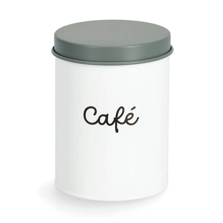 Storage jar "Café", 1300 ml, metal, white for wholesale on Faire0