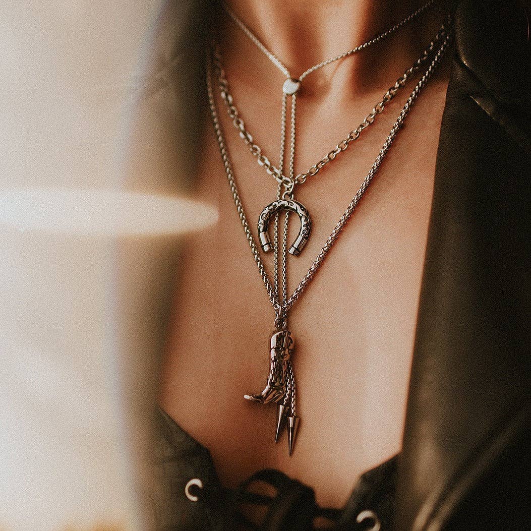 Mysticum Luna - Wholesale Pendant/Charm Necklace - Hoedown Cowboy Boot Necklace2