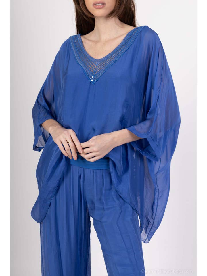 Shyloh – wholesale Tunika - Dam – Glittrig Topp Med V-ringning 50485