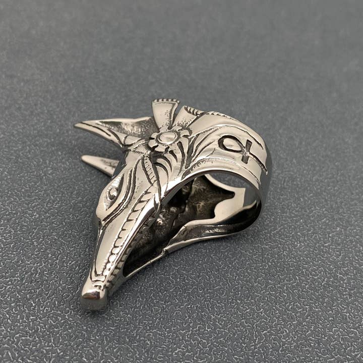 Mio Queena - Wholesale Signet Ring - Egypt Ankh Anubis Stainless Steel Ring - MJ/MR2