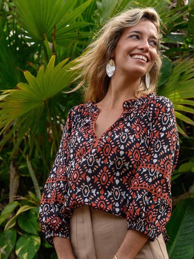 Comporta Ikat Blouse for wholesale by Genhappy