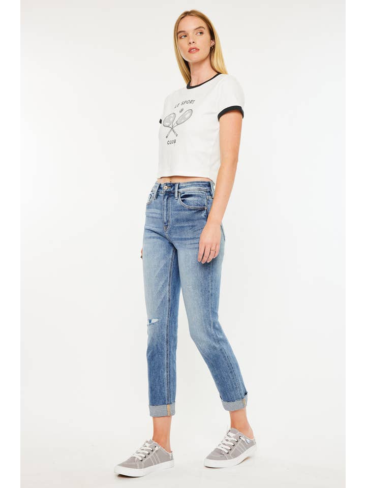 MEDIUM OPEN PACK HIGH RISE CUFFED SLIM STRAIGHT-KC9250M for wholesale on Faire2