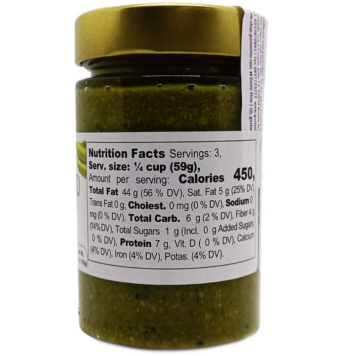Wholesale Italian Food - Wholesale Pesto - Gusto Etna, Pistachio Pesto Jar, 6.7 oz