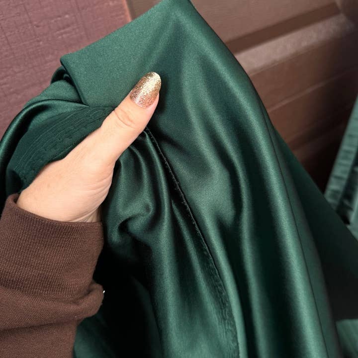 GalaTextile - Wholesale Fabric - Emerald Stretch Nylon Spandex By Yard, 4 way Silky Stretch Bodysuit Material, For Dresses Dancewear Leggings, Heavyweight Satin Spandex5