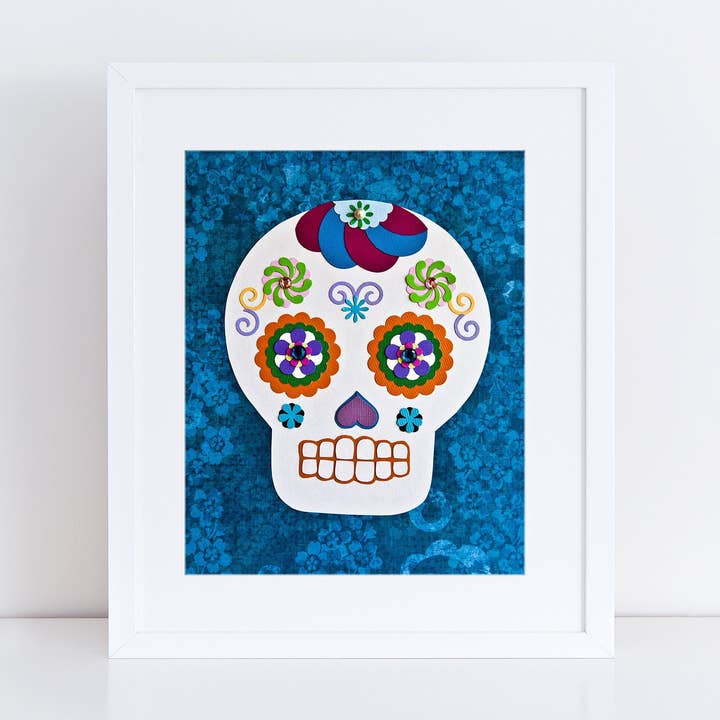 Dia de los Muertos // Day of the Dead // Collage Art Print for wholesale by Meow Kapow