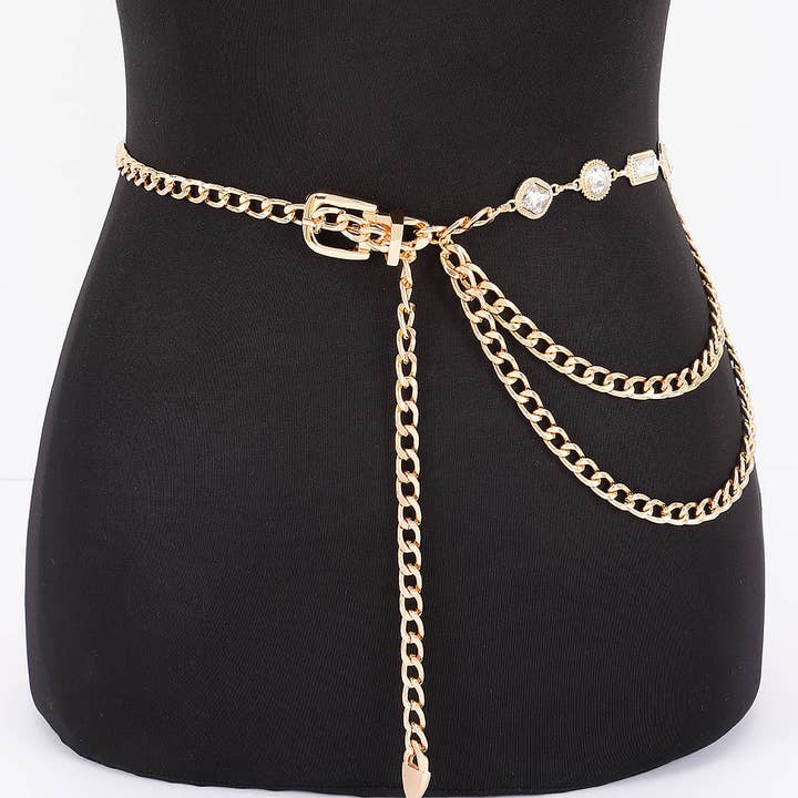 Rhinestone Chain Belt for wholesale by 3AM BY H&D ACCESSORIES