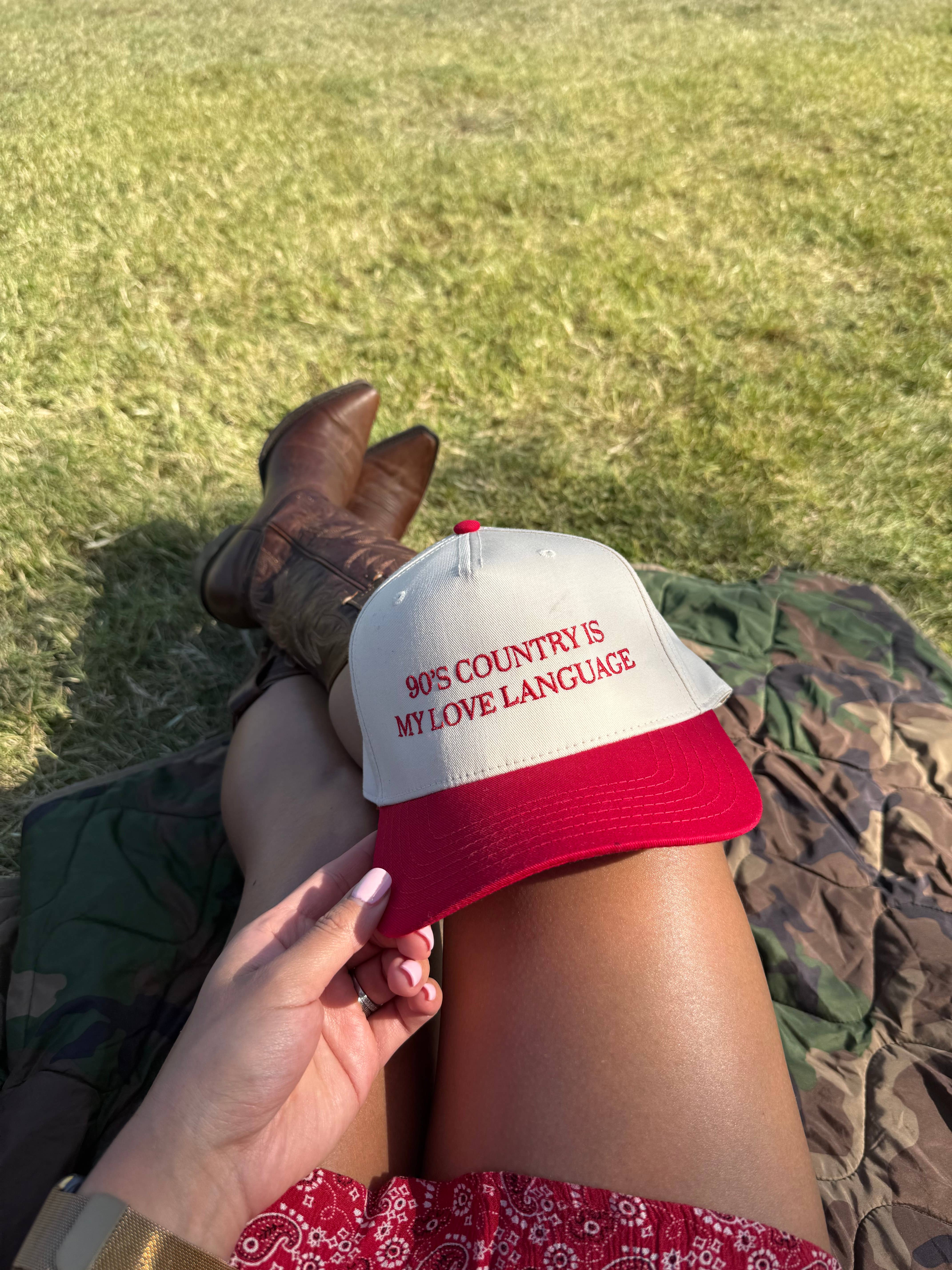 EMBROIDERY BABE DESIGN CO - Wholesale Trucker Hat - Women's - 90's Country Embroidered Canvas Trucker Hat1