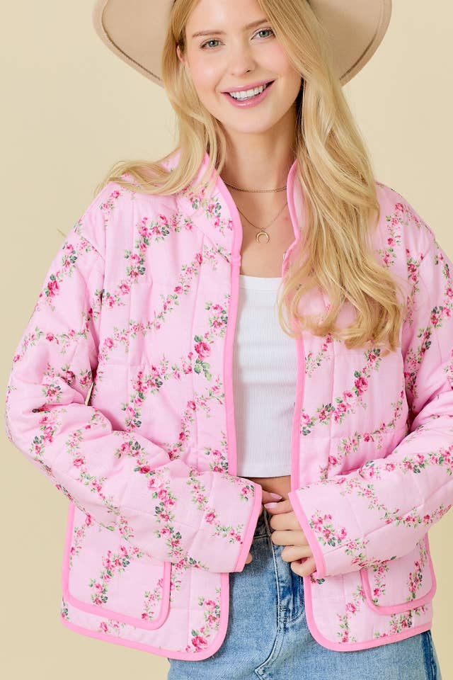 Main Strip - Wholesale Jacket - Women's - Plus Size Floral Quilted Jacket – Cozy Romantic Layer3