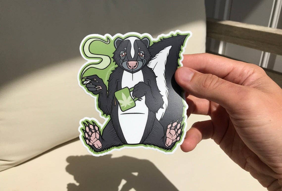 Sprouted Scribbles - Wholesale Sticker - Stoner Skunk Sticker | Waterproof Vinyl Decal | Coffee3