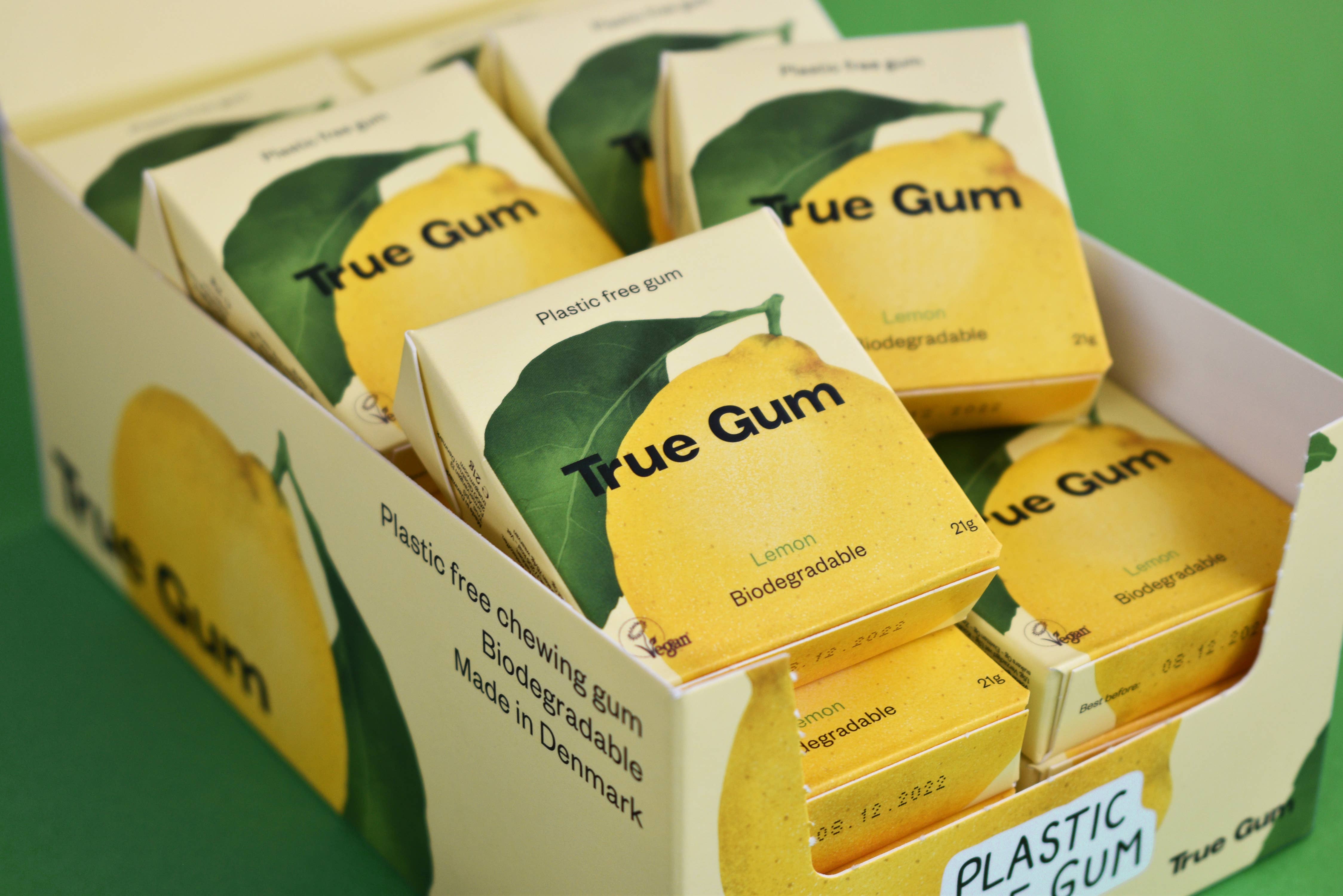 Gourmandise – Pastilha elástica por atacado – True Gum sabor limão, chiclete sem plástico3