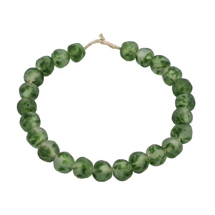 Legend Accents - Wholesale Beads - Vintage Sea Glass Beads 0.75 Dia - Frosty Green