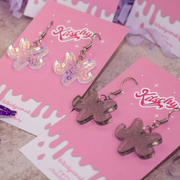 Kitschy - Wholesale Dangle Earrings - Darkness Baphomet Earrings Halloween Laser Cut Acrylic4