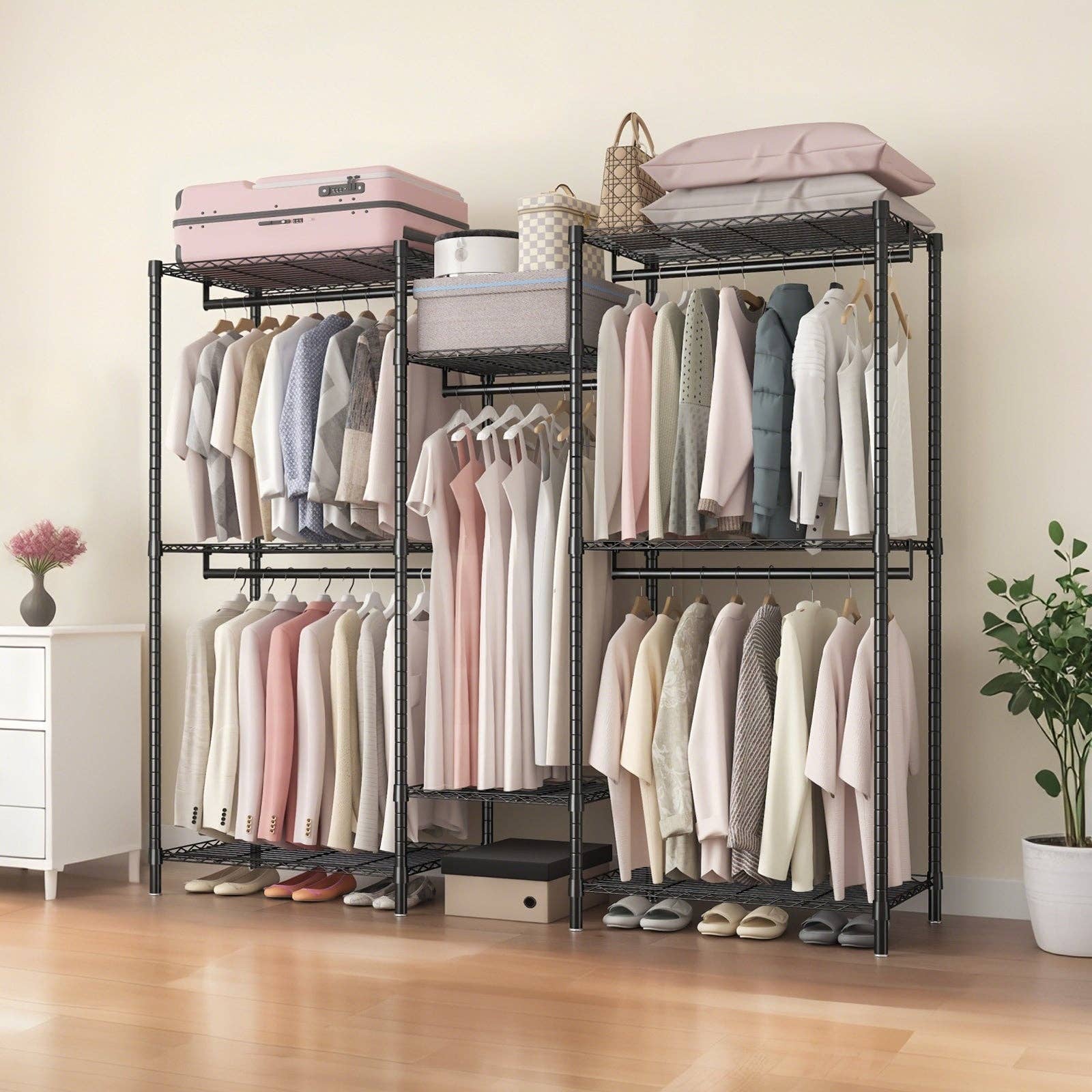 39F Inc. - Wholesale Coat Rack - Heavy Duty Freestanding Closet Rack with Shelves & Rails7