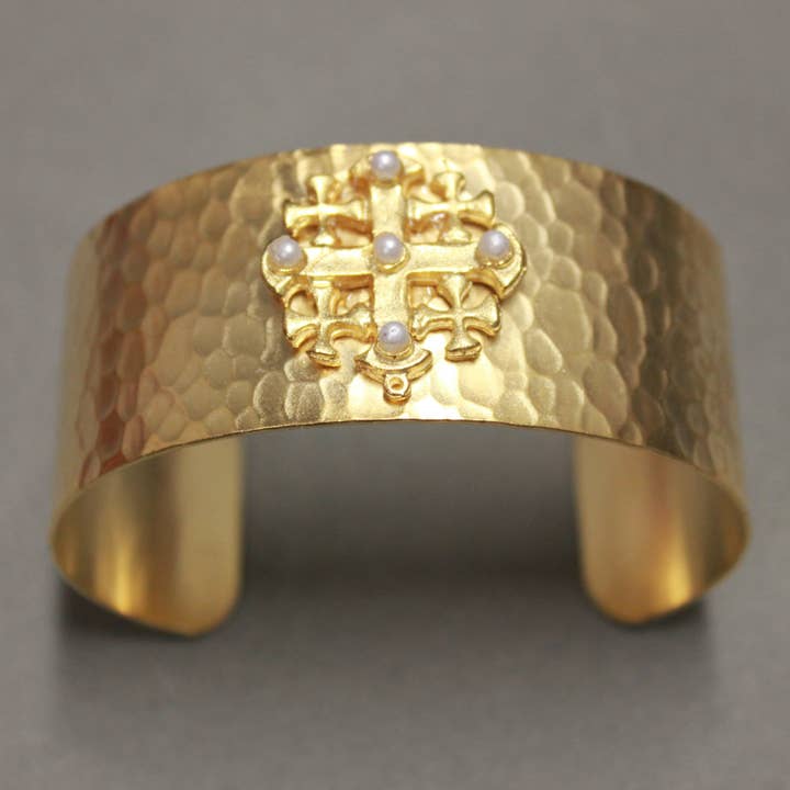 Weisinger Designs – Engroshandel Manchetarmbånd – BR120P Jerusalem Cross Manchet