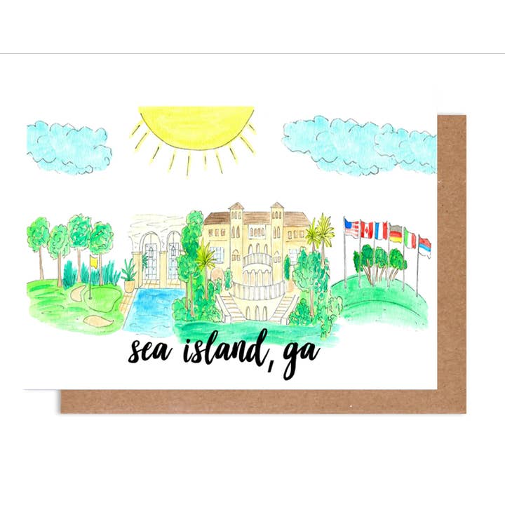 Greetings From Sea Island, GA Card for wholesale by Island Haus Co