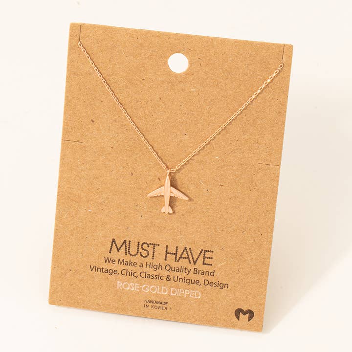 Fame Accessories - Vendita all'ingrosso Collana con ciondolo/pendaglio - Collana con ciondolo aereo placcato oro5