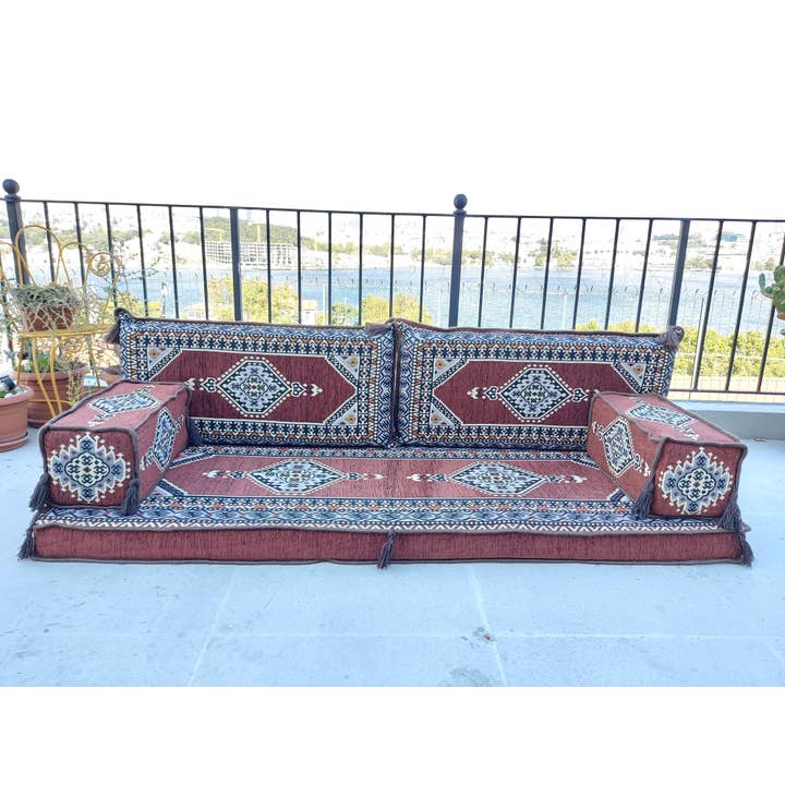 Single Sofa Set, Sectinoal Sofa, Arabic Sofa Floor Seating Set, Pallet Sofa, Floor Cushions, Meditation Sofa, Arabic Majlis, Kilim Rug Design, Arabic Jalsa for wholesale by Arabic Sofa