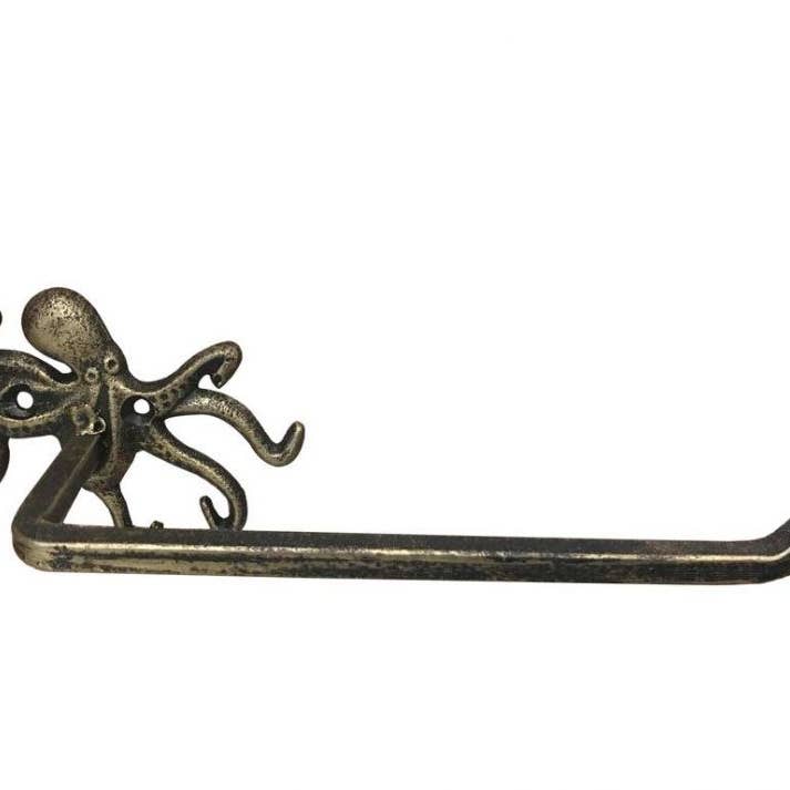 Suporte de papel higiênico de polvo de ferro fundido de ouro antigo 11” por atacado de Hampton Ironworks