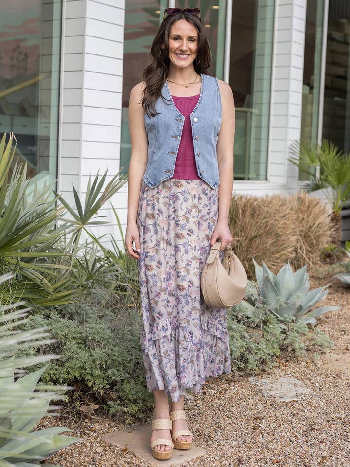 Mesh Floral Maxi Skirt for wholesale on Faire1