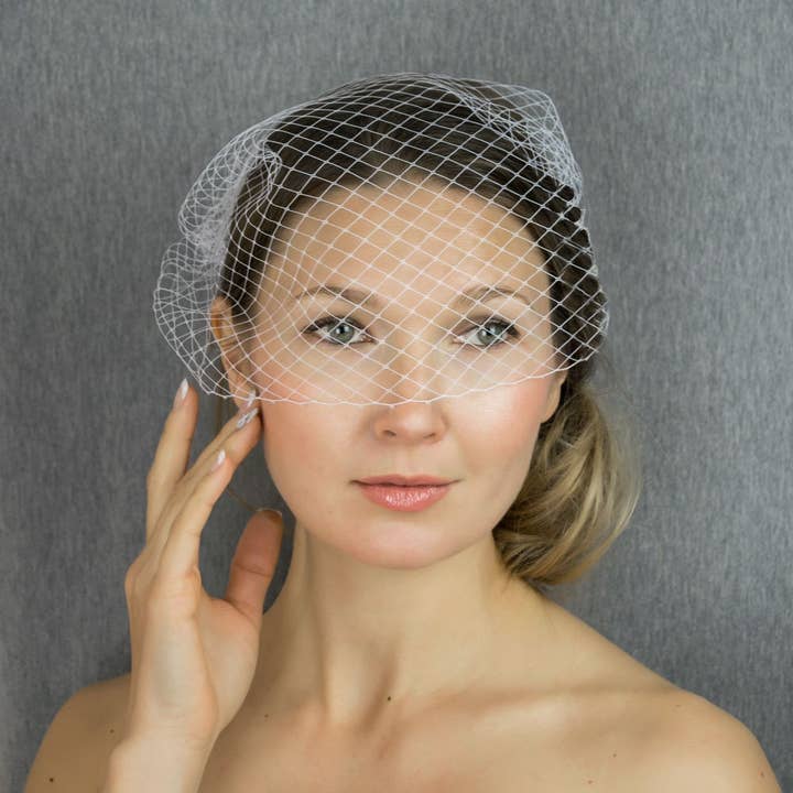BridalSpain - Wholesale Veil - Women's - Elegant Couture Bridal Birdcage Veil with Headband or Clip1