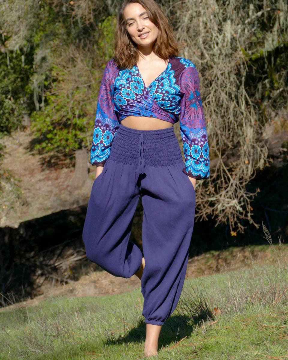 Zig Zag Asian Collection - Vendita all'ingrosso Pantalone - Donna - Pantaloni Harem con Vita Arricciata6