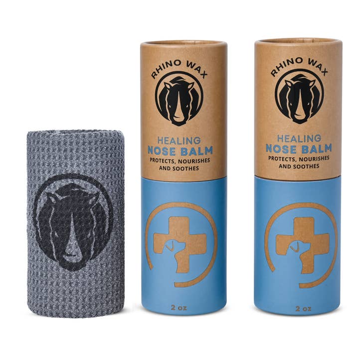 2oz Dog Healing Snout Balm 2-pk + cloth - 3 pieces for wholesale by Rhino Wax