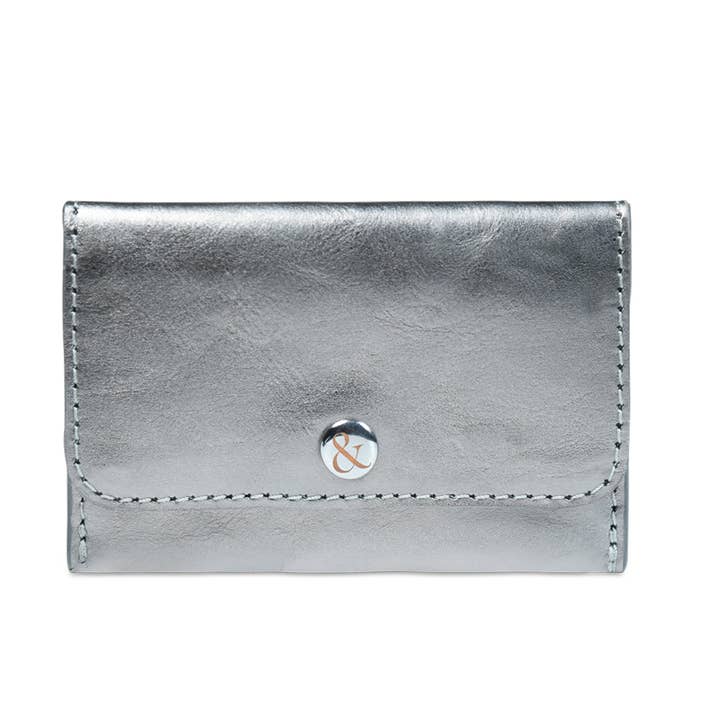ELLIE Popper Card Holder Purse - Gunmetal for wholesale by bell&fox