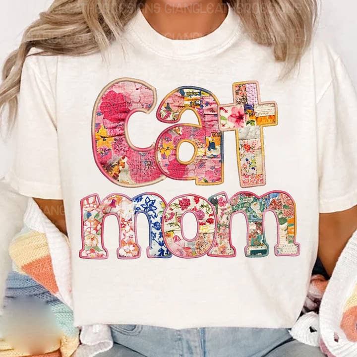 NVC Ecommerce LLC - Wholesale T-Shirt (Graphic) - Women's - Cat Mom Shirt, Fur mama Embroidery, Pink Mama Sweatshirt1