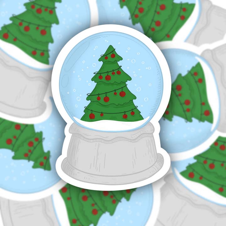 Autocollant individuel imperméable à l'eau avec boule à neige pour la vente par Stand Tall and Create