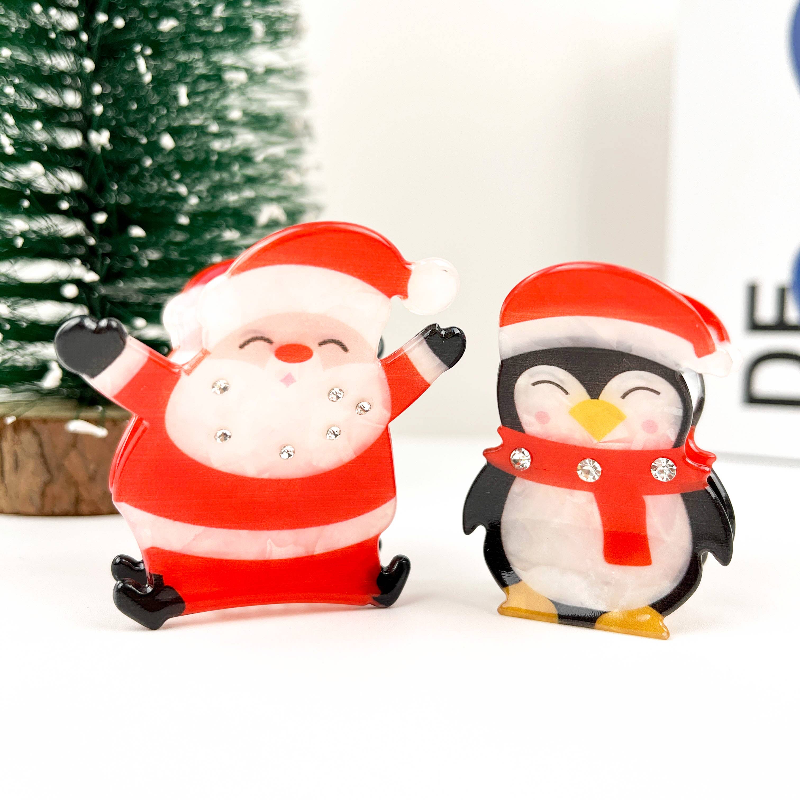 TheDivaSoap - Wholesale Hair Clip - Women's - Rhinestone Christmas Hair Clip, Santa Claus Claw Clip5