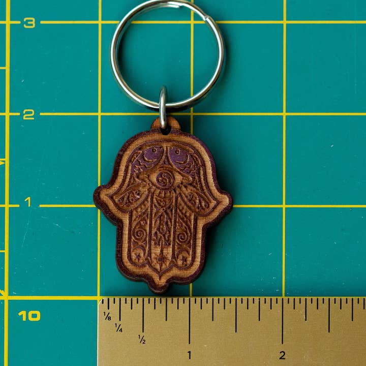 Most Amazing – Großhandel Schlüsselanhänger – Unisex – Hamsa Schlüsselanhänger aus Holz mit Reißverschluss