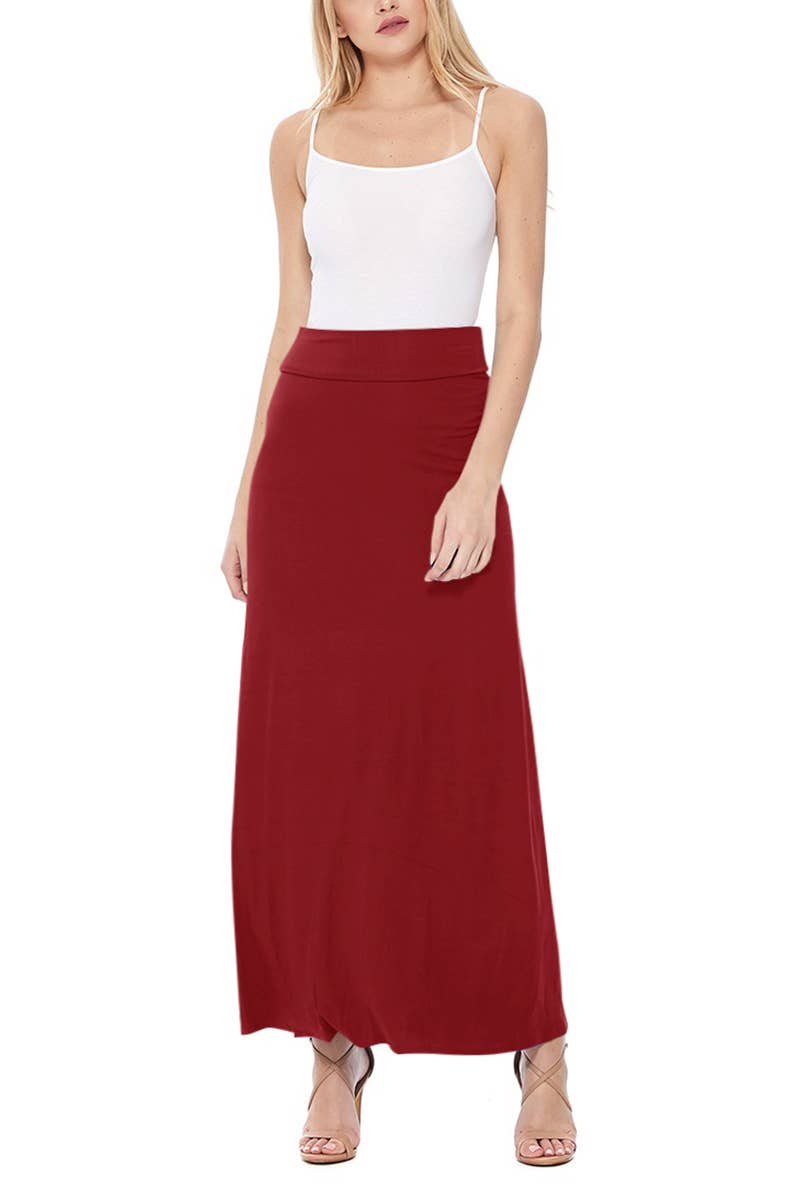 MOA COLLECTION - Wholesale Skirt - Women's - Women's Maxi Length Loose Fit Solid Skirt19