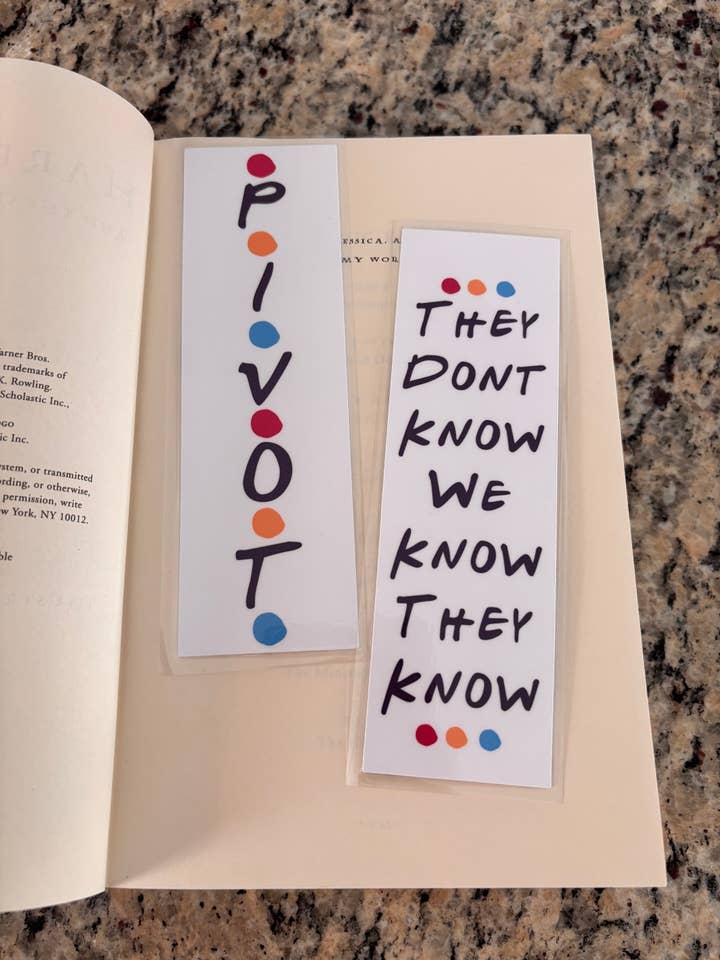 Friends Inspired Bookmark, PIVOT, Ross, Book Marker Gift for wholesale by Jewels For Hope