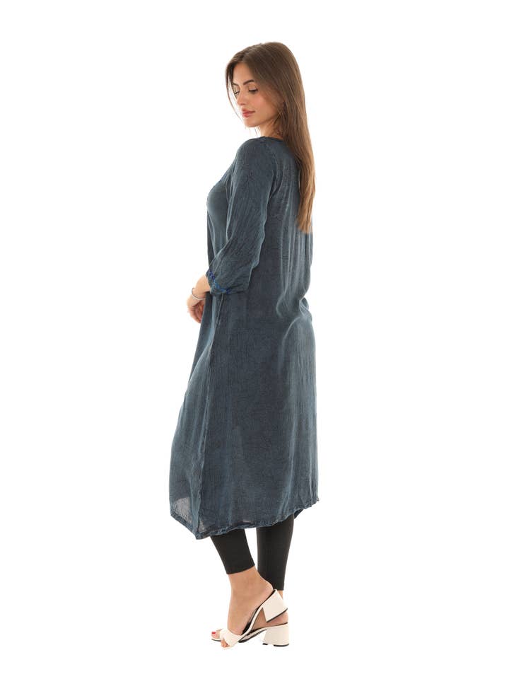 Shoreline Wear. INC - Wholesale Kimono - Women's - Sequin-Accent Embroidered Three-Quarter Sleeve Duster9