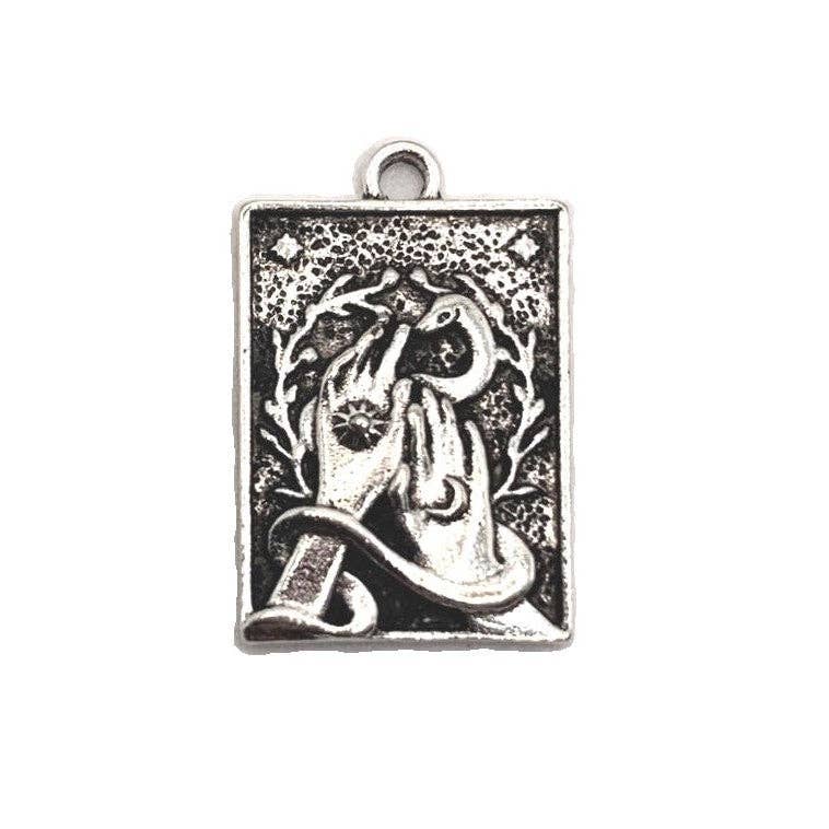 Guerrilla Charm - Wholesale Individual Charm/Pendant - Antique Silver Witchy Hecate Pendant, 15x23mm1