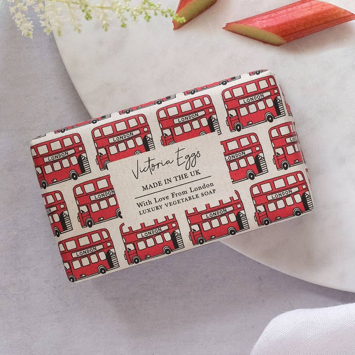 London Bus Luxury Soap Rhubarb & Custard for wholesale by Victoria Eggs