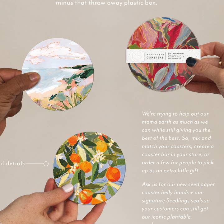 Seedlings - Wholesale Coasters - Seedlings PLANTABLE seed paper Coaster Belly Band0